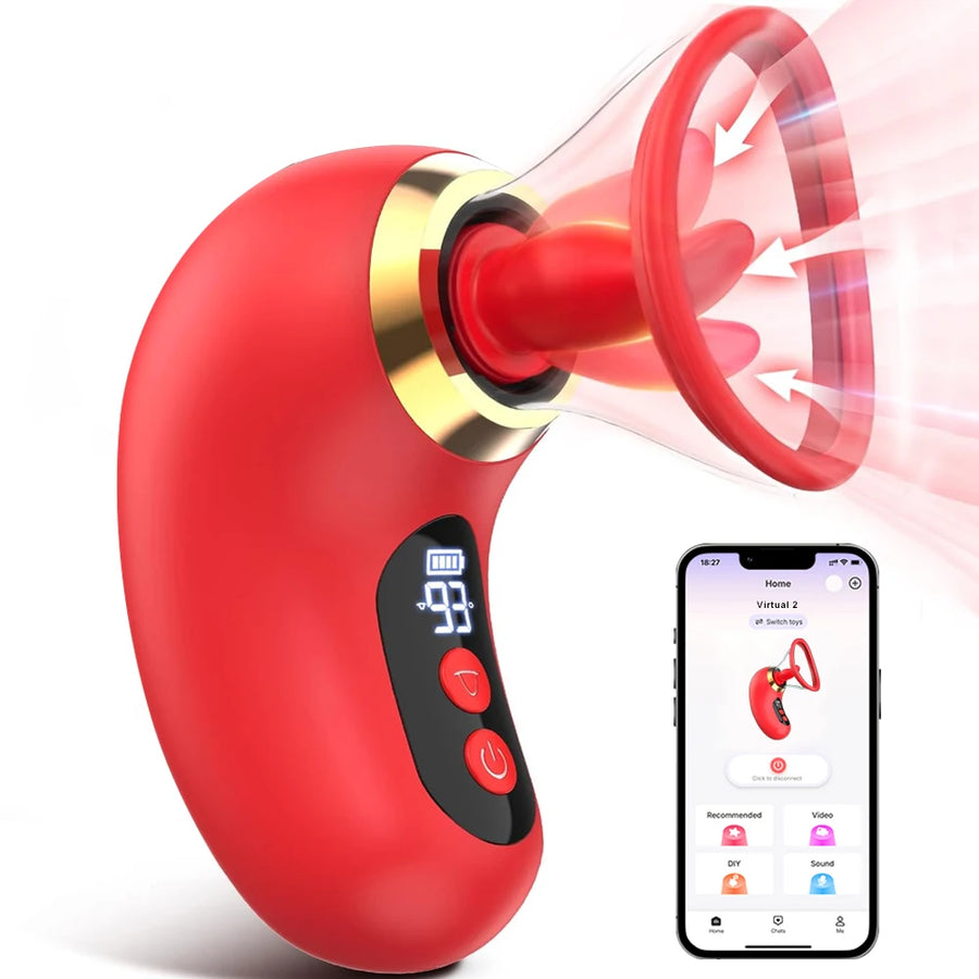 Carmim — Estimulador 5 em 1 com Língua e Sucção · Display Digital