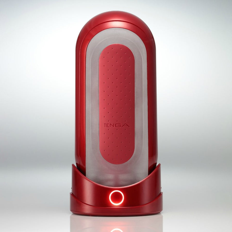 TENGA FLIP 0 RED & WARMER — Masturbador Aquecido a 47°C · Set Completo