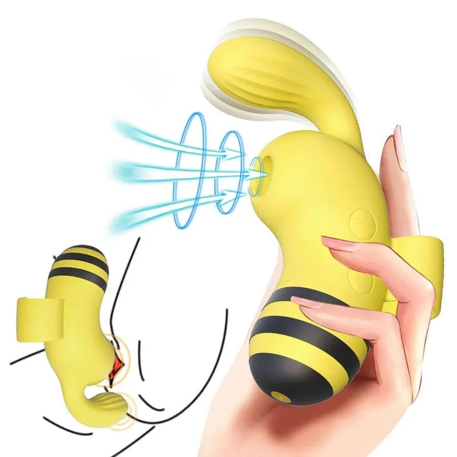 Vibrador Bee 2 em 1 - Vibrador Abelhinha com Estimulador de Clitóris e Ponto-G
