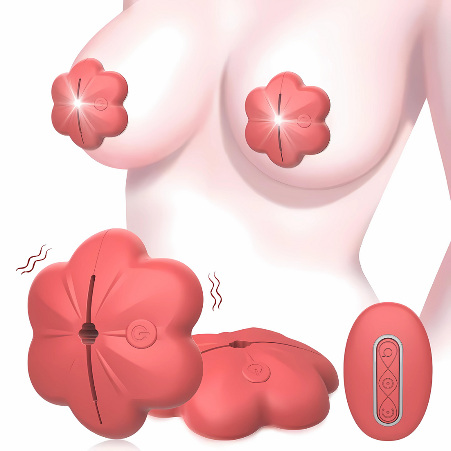 Bloom Touch Vibradores de Mamilos - 10 Modos de Vibração Controle Remoto Sem Fio