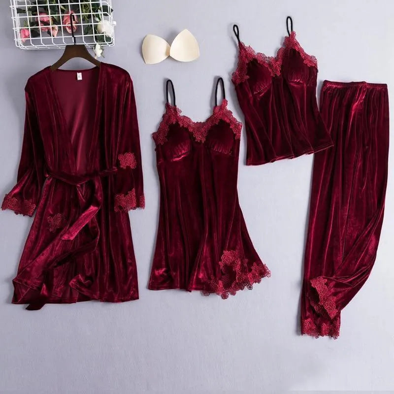 Conjunto Lux Veludo - 4 em 1