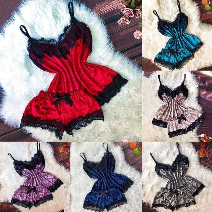 Conjunto Luxury - Conjunto de Pijama Sexy em Renda