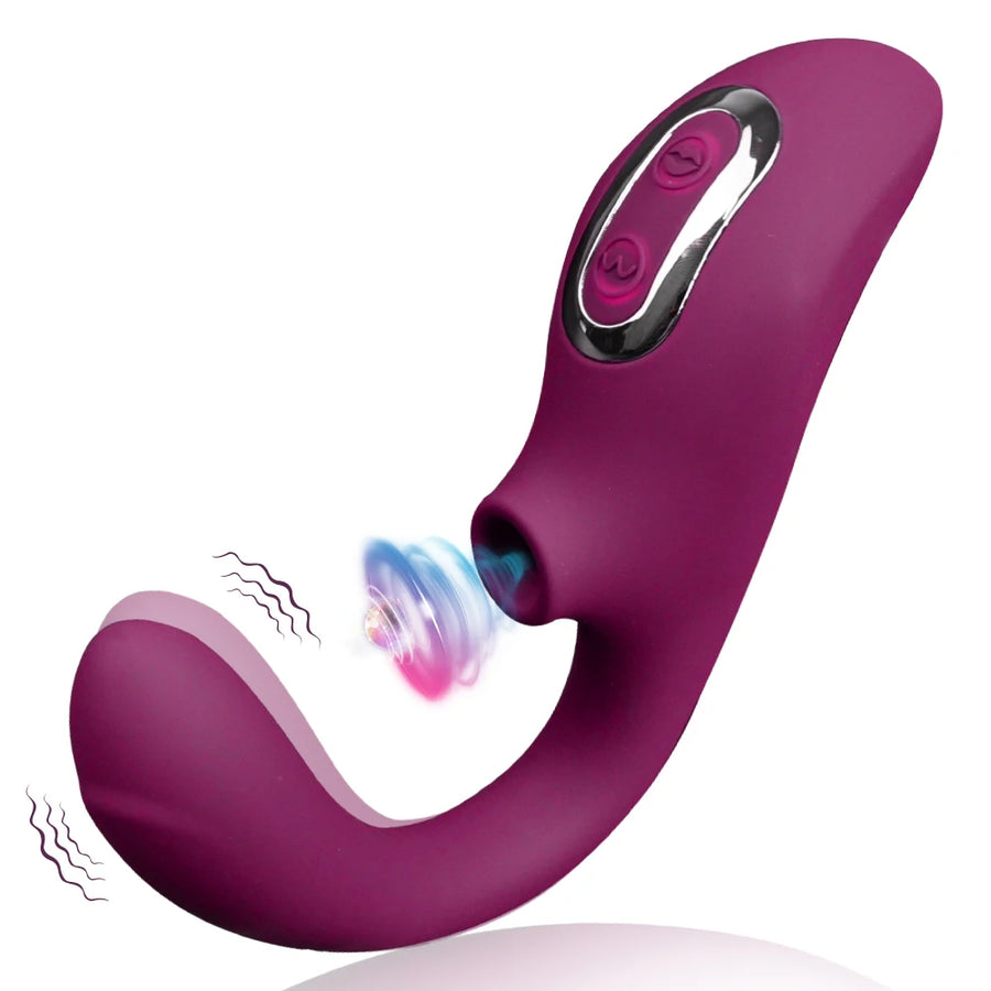 Ferradura — Sugador e Vibrador 2 em 1 Dobrável 180°