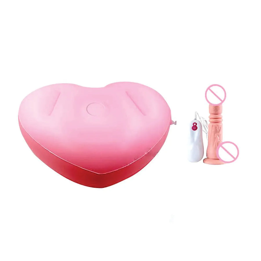 Dildo Vibrador com Base Inflável - Masturbador Pênis Realístico Vai Vem Com Almofada